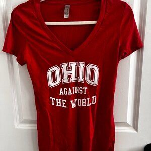 OHIO Against the World | Women's V-Neck T-Shirt - Sizes Available - S + M